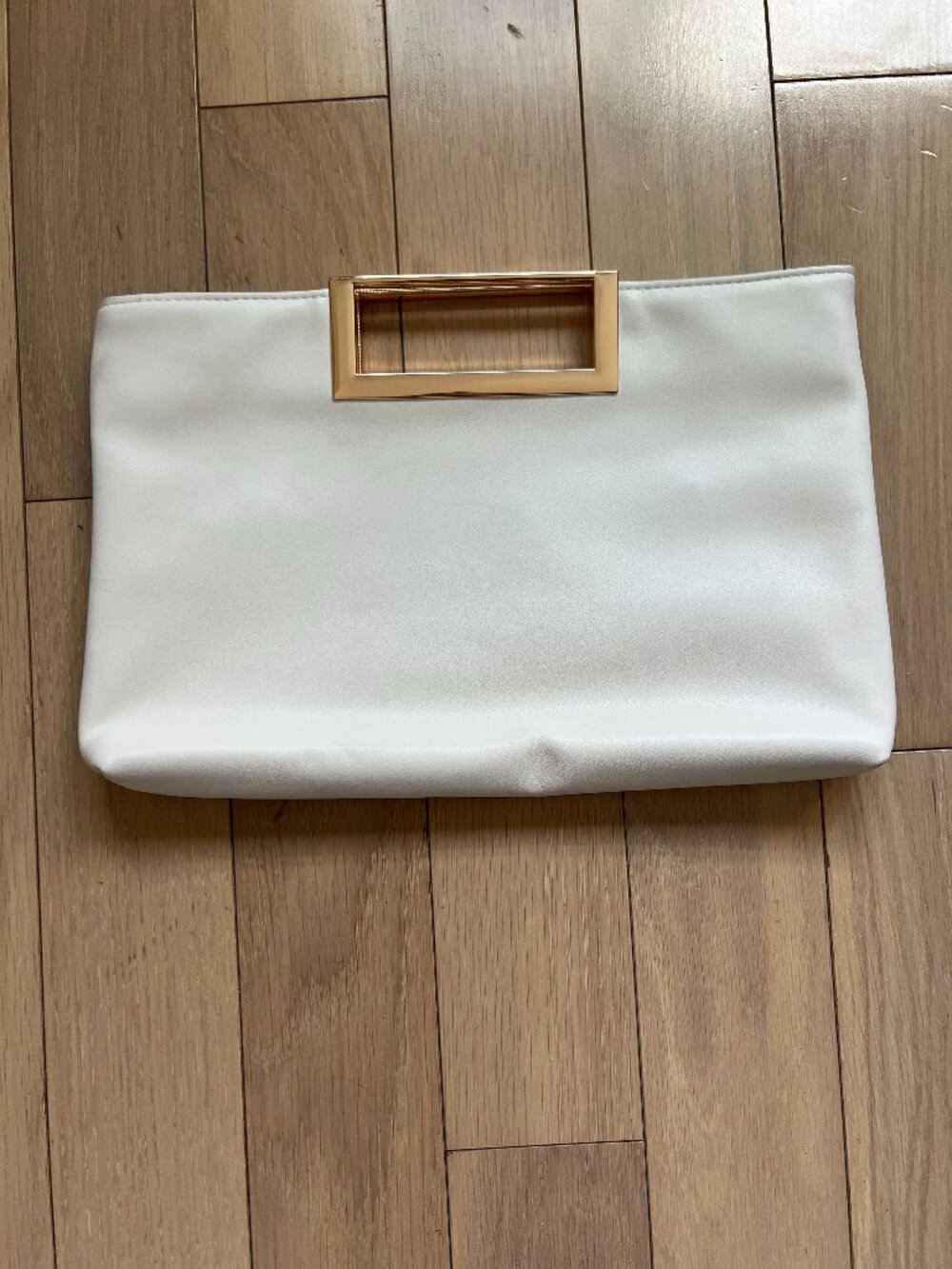 White Clutch With Gold Accent